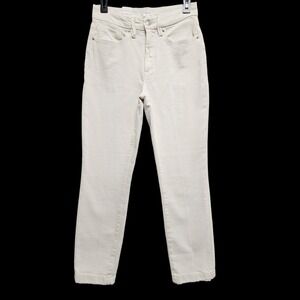 Good American Good Classic Jeans Womens 4/27 Cream Slim Fit High Rise NEW NWOT